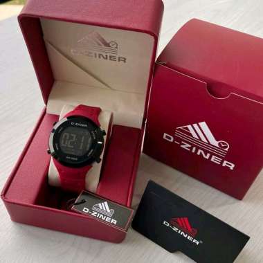 Jam Tangan Digital D-ziner 8320 Strap Tali Rubber Merah