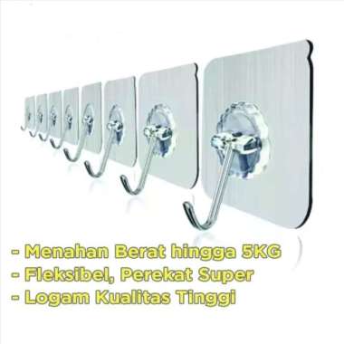 Gantungan Magic Hook 5kg Tempelan Dinding Ajaib Kait Super Kokoh Kuat