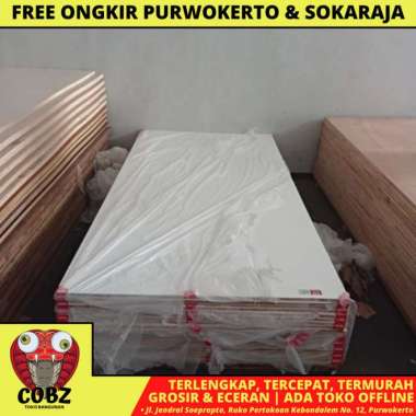 18MM X 120CM X 240CM / NM Blockboard Melamin 2 Sisi Doff Putih Lembar