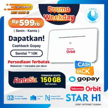 Terbaik Modem Router Telkomsel Orbit Star H1 Huawei B311 / B311B Free 150Gb Terbaik ORBIT STAR H1