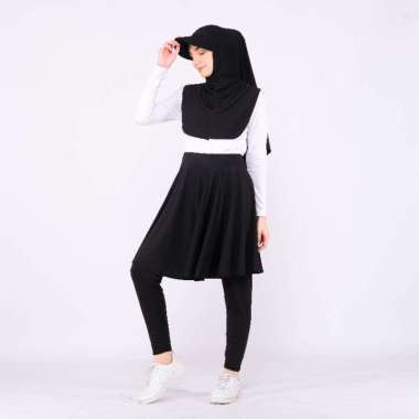 Kerudung Hijab Olahraga Sporty Instan Topi Hitam