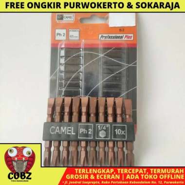 PH 2 X 65 MM/CAMEL MATA BOR OBENG ANGIN SCREWDIVER BIT PLUS - MINUS+/-
