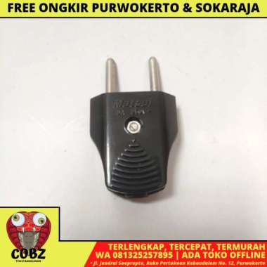 MATSUI Steker Jek Colokan Kabel Listrik Cowok Male Gepeng Hitam