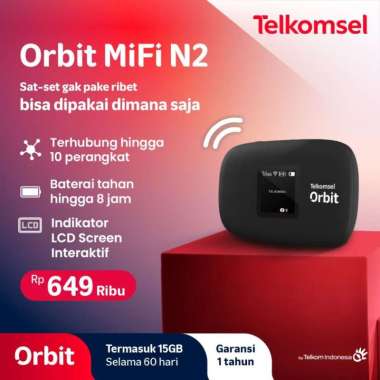ORBIT MIFI N2 Modem Mifi Wifi Telkomsel 4G LTE Router Unlock All Operator