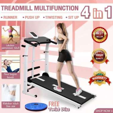 FSFF - TREADMILL LIPAT TANPA LISTRIK TREADMILL 5 in 1 MODEL SH-306 BLACK WHITE -