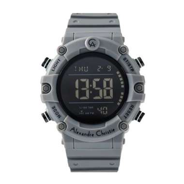 Jam Tangan Pria Alexandre Christie AC 9386 / AC 9387 Digital Rubber Original 9386-GREY