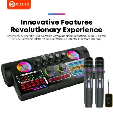 MIXIO YS-300 soundcard Bluetooth speaker 2 Microphone Wireless Karaoke all-in-one