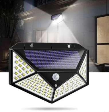 100 LED Dinding Lampu Solar Tenaga Surya Lampu Taman Sensor Gerak