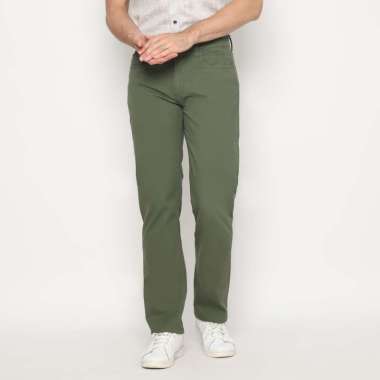 POLICE Celana Chino Panjang V Pocket Sage Green Regular Fit Cotton Premium Pria 33 Sage Green