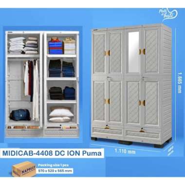 Lemari Pakaian Plastik NAPOLLY 4 PINTU MIDICAB 4408 DC ION BOGOR