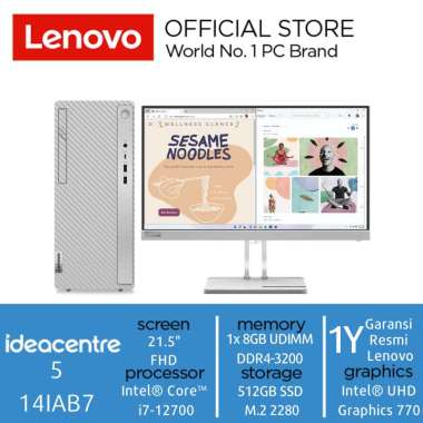 PC Lenovo IdeaCentre 5 8WID PC Desktop [i7 12700/8GB/512GB SSD/21.5"/DOS]