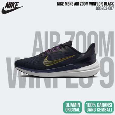 Nike Air Zoom Winflo 9 [DD6203-007] Black Mens Original BNIB - Sepatu Lari Pria 45.5