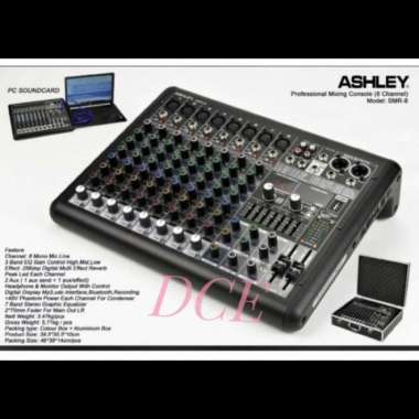 Mixer Audio ASHLEY SMR8 SMR 8 USB Interface Multivariasi Multicolor