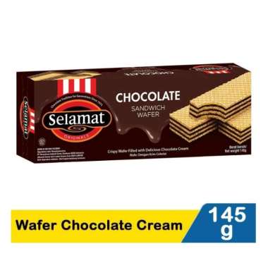 Selamat sandwich wafer 145g chocolate