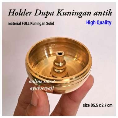Tempat Bakar Dupa FULL Kuningan Solid / Set Holder Dupa tancap stick Bakar Hio jepang bukhur arab ta