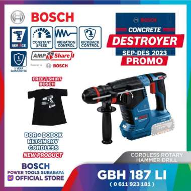 Mesin Bobok Bosch GBH 187-LI Bor Beton Brushless Hammer (Unit Only)