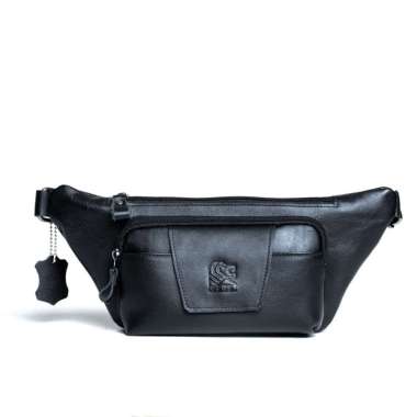 VERISH Tas Kulit Selempang Pria Slempang 100% Kulit Asli Original Sling Bag Waistbag Pria Terlaris A