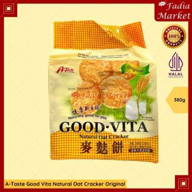 A-Taste Good Vita Natural Oat Cracker Original Biscuit Snack Gandum Oat Malaysia 380g 20x19g (2pcs/p