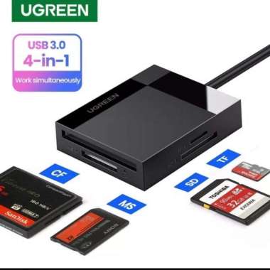 Ugreen 30333 OTG Card Reader USB 3.0 Multifungsi SD TF CF MS 50cm