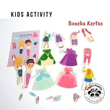 Mainan Anak dress up Bongkar pasang baju Boneka Kertas