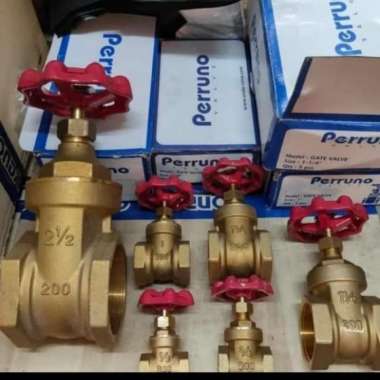 Gate valve kuningan drat 1 1/4" inch / gate valve perruno