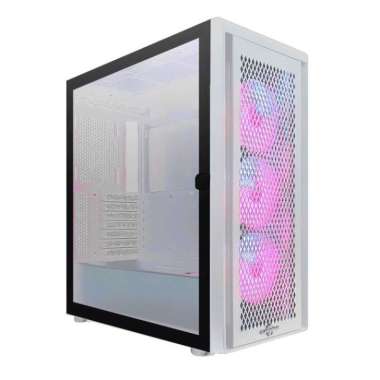 CUBE GAMING STALLA WHITE - ATX - LEFT SIDE GLASS DOOR - Dust Filter - PSU Cover - Vertical GPU Suppo