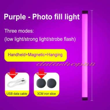 lampu LED kamera video fotografi LED video fill light 32cm Ungu
