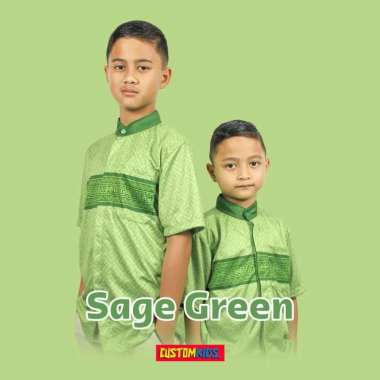 Baju Koko Anak Laki Laki Terbaru 2023 Casual Customkids L SAGE GREEN