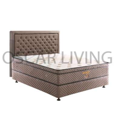 Uniland Paradise Kasur Spring Bed Plushtop Tebal 30 Cm Set HB Laluna PS 2 Brown [Fullset/Khusus Jabo