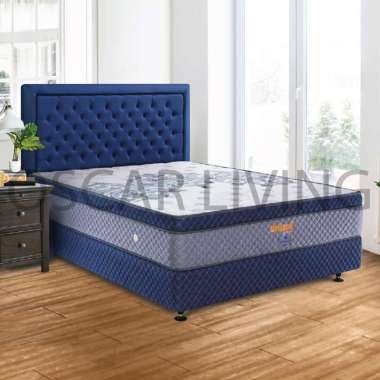 Uniland Paradise Kasur Spring Bed Plushtop Tebal 30 Cm Set HB Laluna PS 5 Blue [Fullset/Khusus Jabod