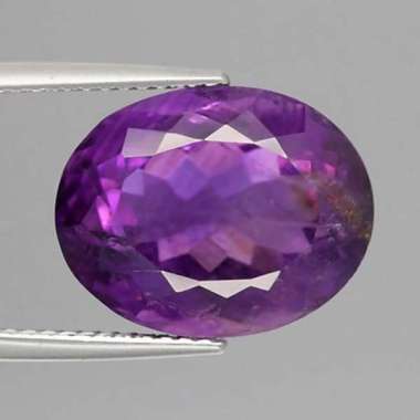 AT-074 Batu Permata Amethyst Kecubung Ungu Oval Uruguay Natural 9.04 Ct. Untreated Bersertifikat