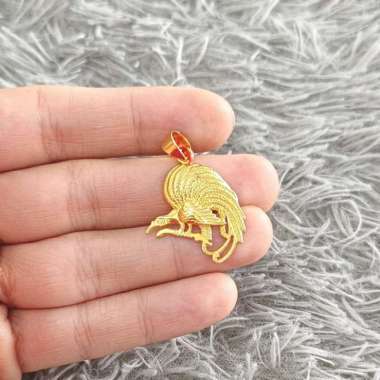 liontin model cendrawasih simpel elegan culture vintage emas asli