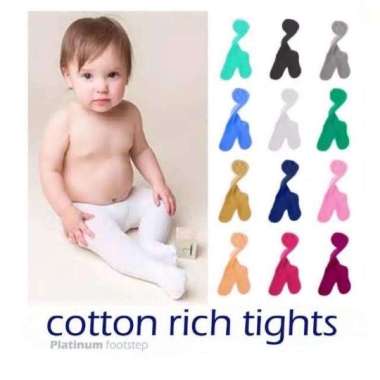 Legging Bayi Warna Polos / Cotton Rich Tights S (0-6 bulan) Putih