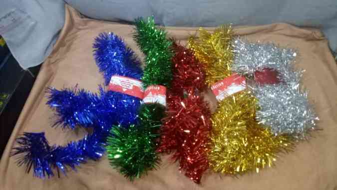 Slinger Rumbai-rumbai Hiasan Panjang Kawat Bulu Biru Merah Hijau Kuning Emas Gold Silver Perak READY