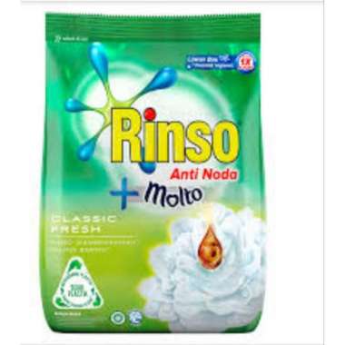 Promo Harga Rinso Anti Noda Deterjen Bubuk + Molto Classic Fresh 770 gr - Blibli