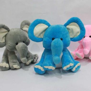 Boneka Gemoy Gajah Duduk Ukuran M Grey