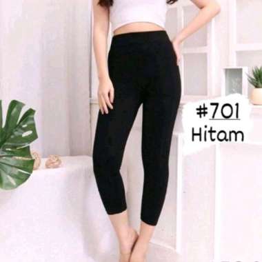Celana Panjang 7/8 Wanita Legging Panjang 7/8 Import Stretch Tebal Warna Hitam
