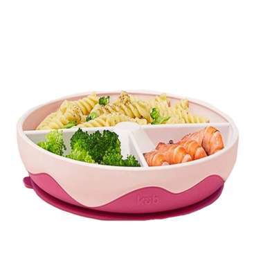 Alat Makan Bayi - Kub Sweets Series Platinum Silicon Sucker Plate Pink