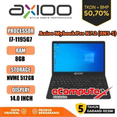 AXIOO MYBOOK PRO K7.2 (8N5-5) i7 8GB 512GB 14"FHD TKDN GARANSI RESMI