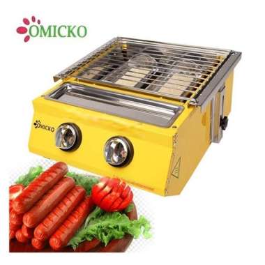 Mesin Panggang Sosis Bakar 4 Tungku / Gas Roaster Kompor Sosis Sate - 2 TUNGKU 2 TUNGKU