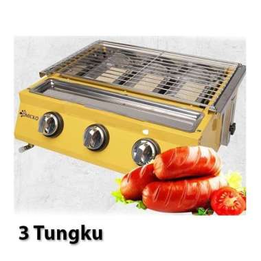 Mesin Panggang Sosis Bakar 4 Tungku / Gas Roaster Kompor Sosis Sate - 2 TUNGKU 3 TUNGKU