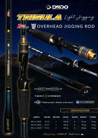 JORAN PANCING DAIDO TRISULA LIGHT JIGGING PRO OH 180 PE 1-3 PE 2-4 PE 3-5 180CM 1-3