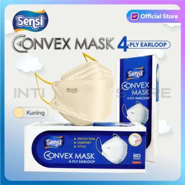 SENSI - Convex Mask 4 Ply | Masker Earloop 4 Ply | Masker Sensi Kuning
