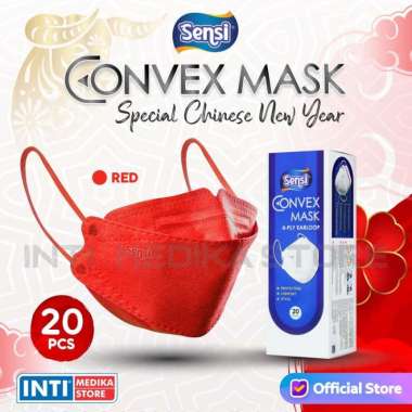 SENSI - Convex Mask 4 Ply | Masker Earloop 4 Ply | Masker Sensi Merah