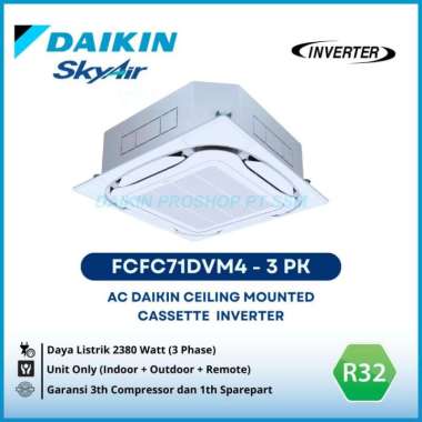 AC Daikin Cassette Inverter 3PK 3Phase FCFC71DVM4 Wireless - Thailand