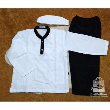 Setelan Baju Koko Anak Terlaris Hitam-Putih Usia SD Multicolor