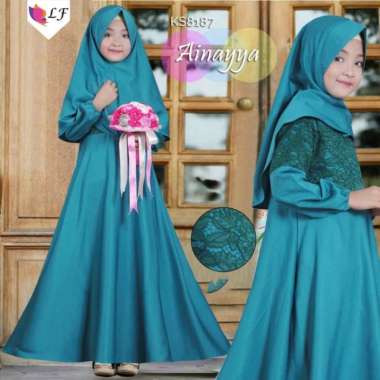 BUSANA MUSLIM GAMIS ANAK AINAYA TOSCA PLUS SET HIJAB/BERGO Multicolor