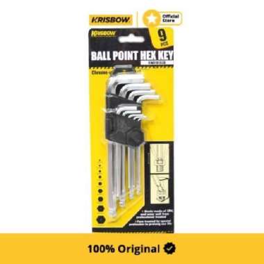 Krisbow Set Kunci L Hex Ballpoint 1.5-10Mm 25Cm 9 Pcs Lpbhs2