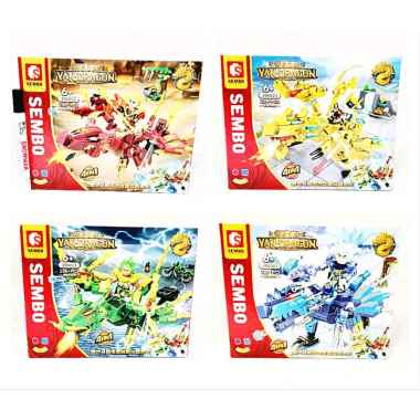 4IN1SET BRICKS BLOCK SEMBO VAN DRAGON ROBOT 20602124