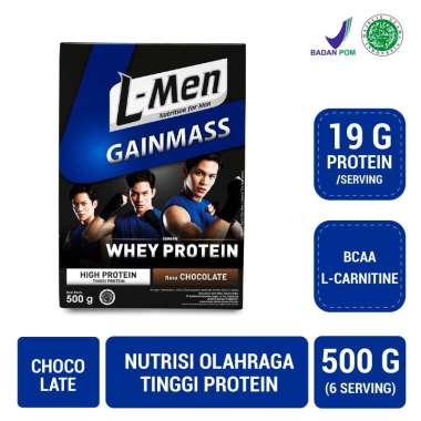 L-Men Gain Mass Chocolate 500g - Suplemen Penambah Massa Otot